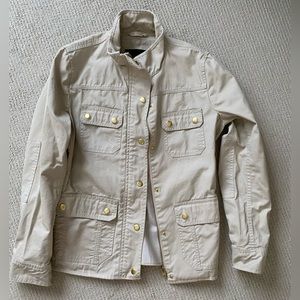 J.Crew Size S The Downtown Field Jacket Dark Ivory Style 19034 - Beige Tan Coat